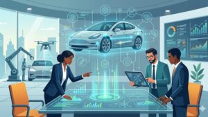 Современная иллюстрация процесса оценки автомобилей с использованием искусственного интеллекта для страховых компаний в 2026 году